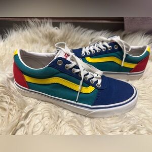 Vans Ward Yacht Club Mens Size 8.5 Blue Red Athletic Casual Skate Shoes Sneakers